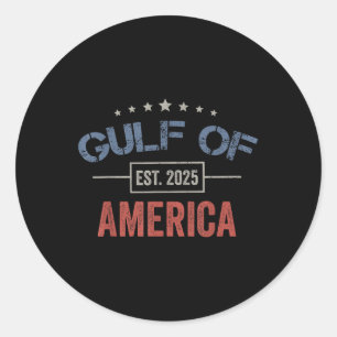 Retro Gulf Of Usa America Est 2025 Gulf Mexico  Classic Round Sticker