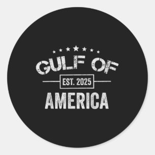Retro Gulf Of Usa America Est 2025 Gulf Mexico  Classic Round Sticker