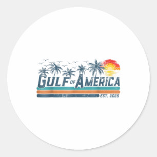 Retro Gulf Of Usa America Est 2025 Gulf Mexico For Classic Round Sticker