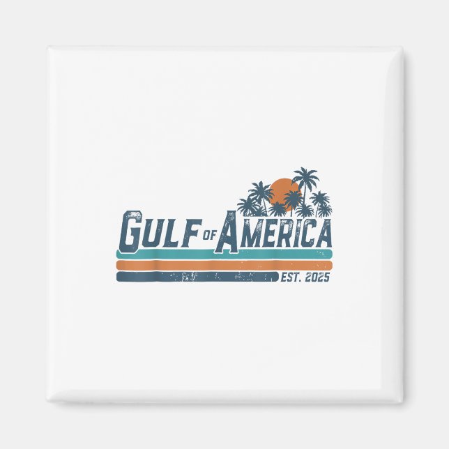 Retro Gulf Of Usa America Est 2025 Gulf Of Mexico  Magnet (Front)