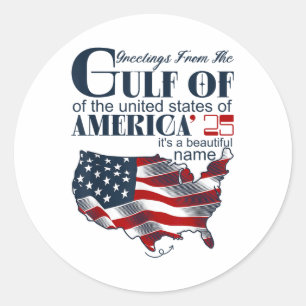 Retro Gulf Of Usa America Funny Gulf Of Mexico Jul Classic Round Sticker