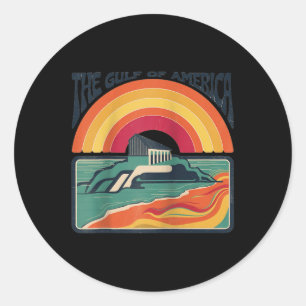 Retro Gulf Of Usa America Gulf Of Mexico Or Americ Classic Round Sticker