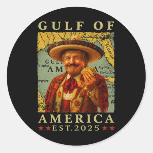 Retro Gulf Of Usa America Mexico Funny Trump Mexic Classic Round Sticker