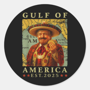 Retro Gulf Of Usa America Mexico Funny Trump Mexic Classic Round Sticker