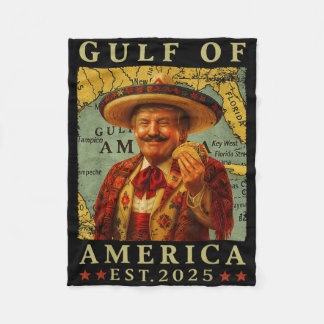 Retro Gulf Of Usa America Mexico Funny Trump Mexic Fleece Blanket