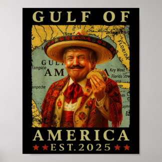 Retro Gulf Of Usa America Mexico Funny Trump Mexic Poster