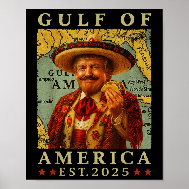 Retro Gulf Of Usa America Mexico Funny Trump Mexic Poster (Front)