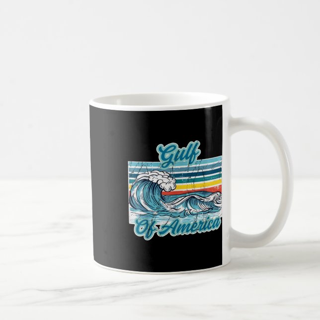 Retro Gulf Of Usa America Wave Mexico Trump Patrio Coffee Mug (Right)