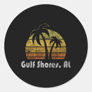 Retro Gulf Shores Alabama Beach Classic Round Sticker