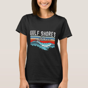 Retro Gulf Shores Beach Alabama Surfboard Beach T-Shirt