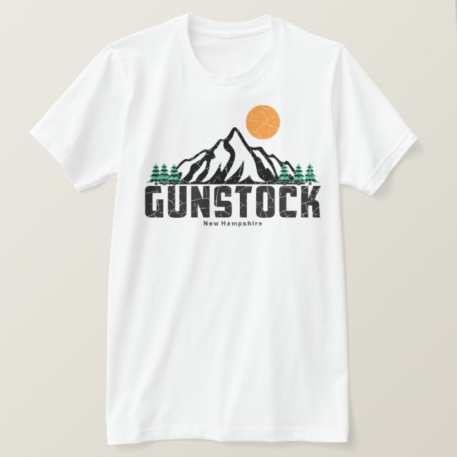 Retro Gunstock Mountain Ski Sunset  T-Shirt (Design Front)