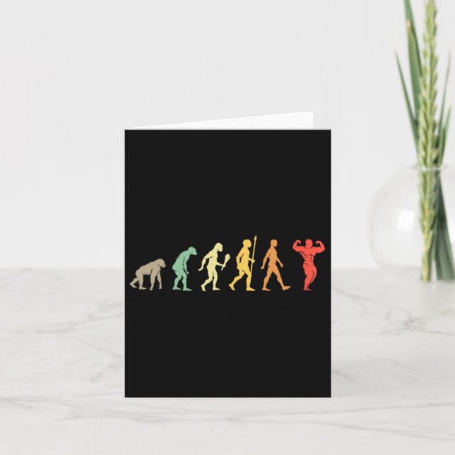 Retro Gym Motivation Gift Idea Funny Bodybuilding  Card (Front)