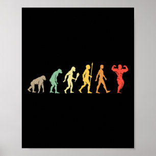 Retro Gym Motivation Gift Idea Funny Bodybuilding Poster