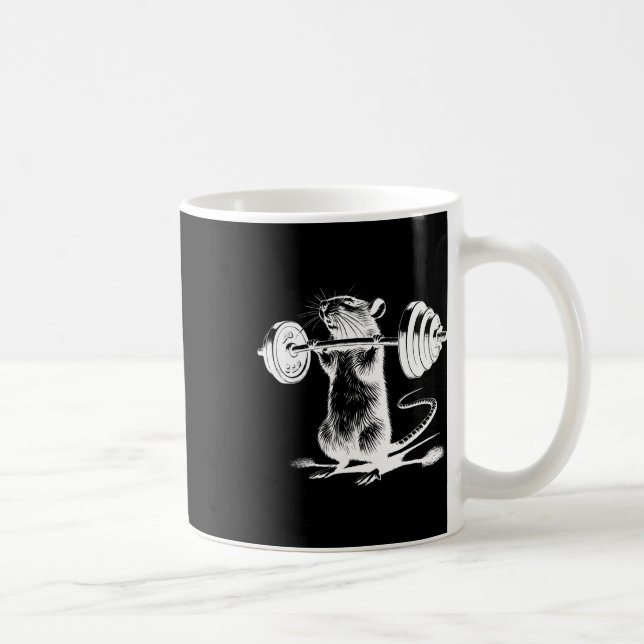 Retro Gym Rat Fitness Bodybuilding Workout Weight  Coffee Mug (Right)