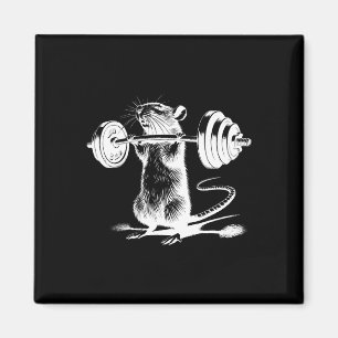 Retro Gym Rat Fitness Bodybuilding Workout Weight Magnet