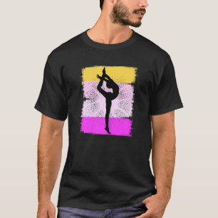 Retro Gymnastics Girls Yellow Pink Contortionist C T-Shirt