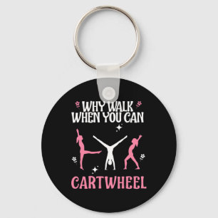 Retro Gymnastics Gymnast Cool Cartwheel Key Ring
