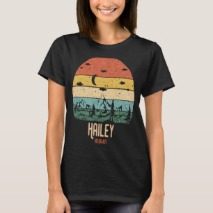 Retro Hailey Idaho Mountains Hiking Vintage Sunset T-Shirt