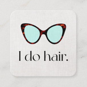 Retro Hair Stylist 60's Sunglasses Square Business Card