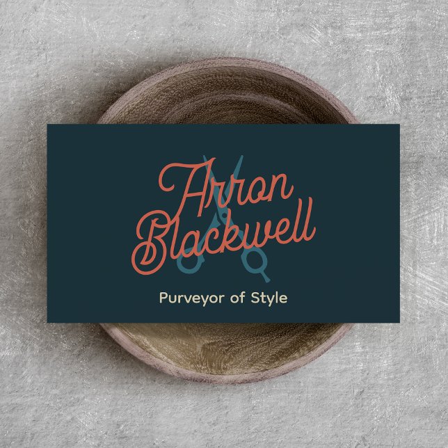 Retro Hair Stylist Scissors Business Card (Creator Uploaded)