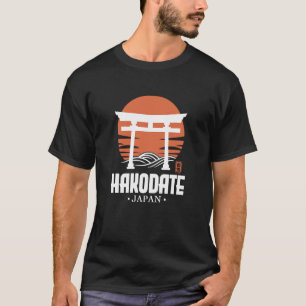 Retro Hakodate Japan Torii Gate Japanese Kanji Sou T-Shirt