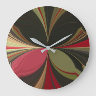 Retro Hakuna Matata graphic pattern colour design Large Clock