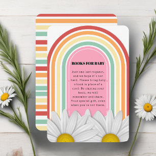 Retro Half Daisy Baby Shower  Enclosure Card