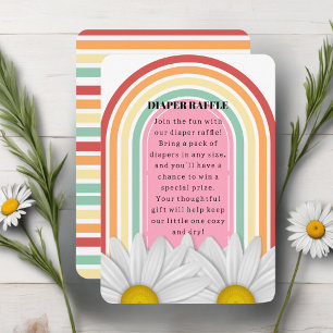 Retro Half Daisy Baby Shower Enclosure Card