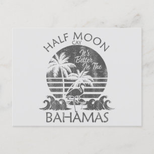 Retro Half Moon Bahamas Postcard Vacation Cruise