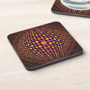Retro Halftone Dot Sphere Coaster