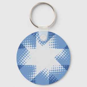 Retro halftone star key ring