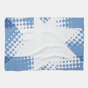 Retro halftone star tea towel