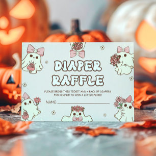 Retro Halloween Baby Shower Diaper Raffle Enclosure Card