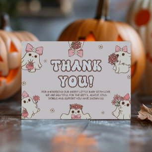 Retro Halloween Baby Shower Thank You Card