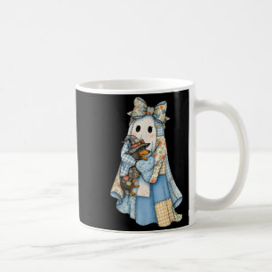 Retro Halloween Blue Denim Ghost Dachshund Funny Coffee Mug