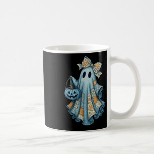 Retro Halloween Blue Denim Ghost Fall Pumpkin Spoo Coffee Mug