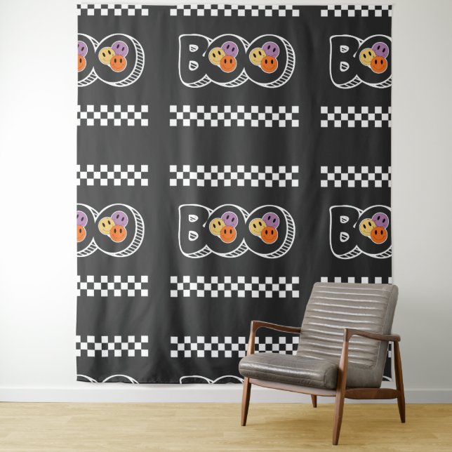 Retro Halloween Boo Cute  Tapestry (In Situ)