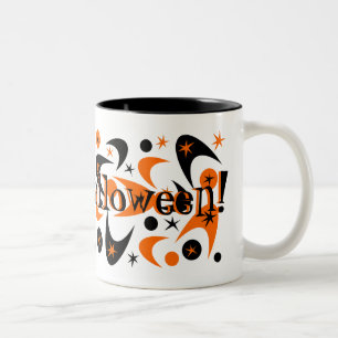 Retro Halloween Boomerang Starburst Two-Tone Coffee Mug