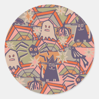 Retro Halloween  Classic Round Sticker