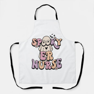 Retro Halloween Comic Pumpkin Illustration Apron