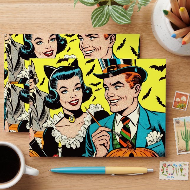 Retro Halloween Comics Envelope (Desk)