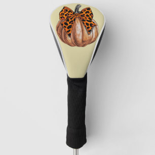 Retro Halloween Coquette Bow Pumpkin Spooky Fall Golf Head Cover