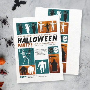 Retro Halloween Costume Party Invitation