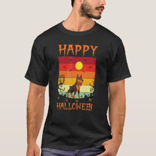 Retro Halloween Costumes Matching Dobermann Dog Ha T-Shirt