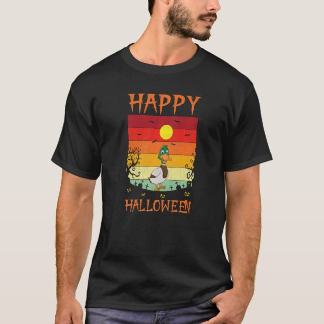 Retro Halloween Costumes Matching Duck Halloween P T-Shirt (Front)