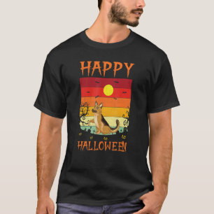 Retro Halloween Costumes Matching German Shepherd  T-Shirt