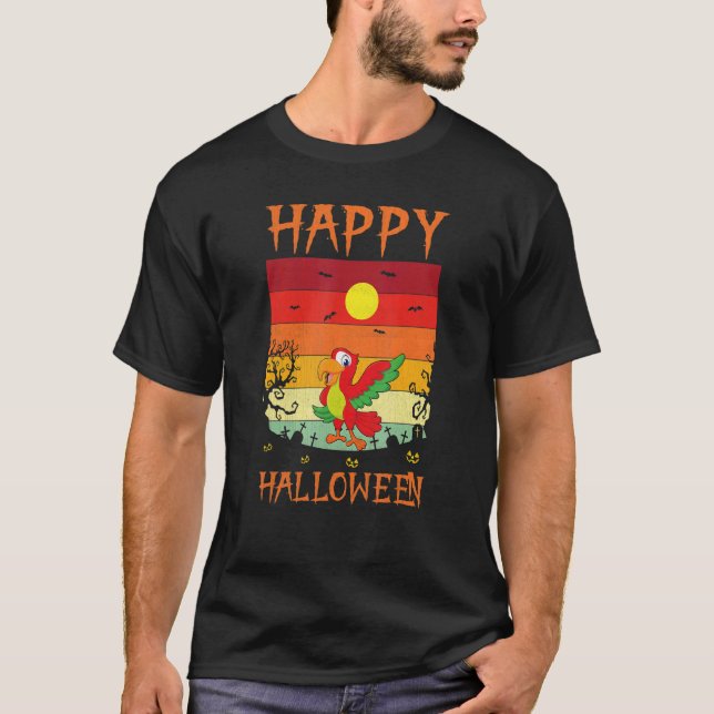Retro Halloween Costumes Matching Parrot Halloween T-Shirt (Front)