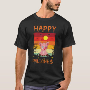 Retro Halloween Costumes Matching Pig Halloween Pa T-Shirt