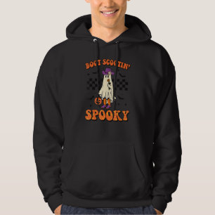 Retro Halloween Cowgirl Ghost Western Boot Scootin Hoodie