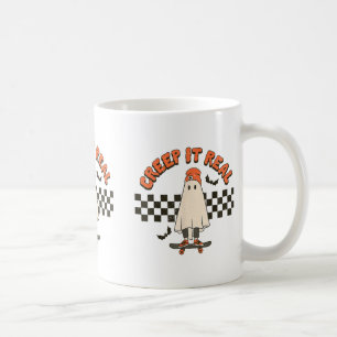 Retro Halloween Creep It Real Ghost Boy Fall Seaso Coffee Mug